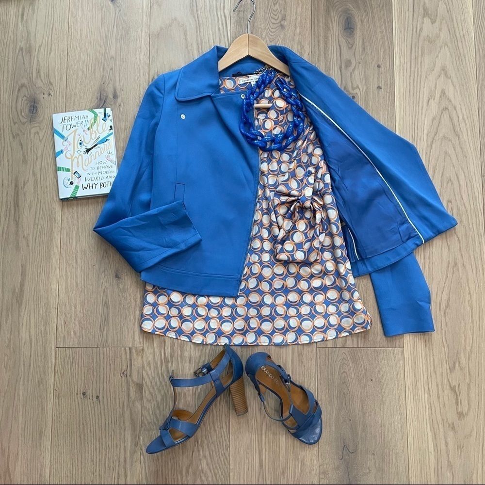 Massimo Dutti Blue Moto Jacket